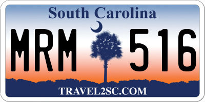 SC license plate MRM516