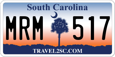 SC license plate MRM517