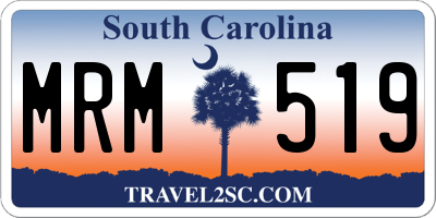 SC license plate MRM519