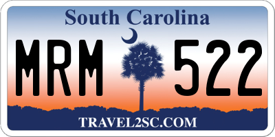 SC license plate MRM522