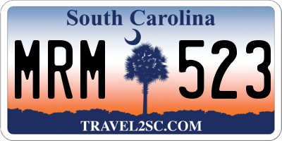 SC license plate MRM523