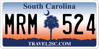 SC license plate MRM524