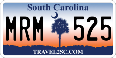 SC license plate MRM525