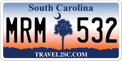 SC license plate MRM532