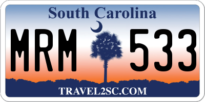 SC license plate MRM533