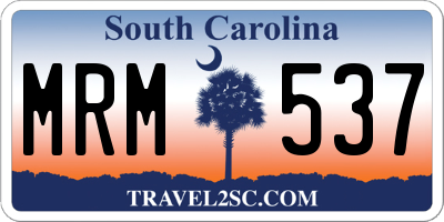 SC license plate MRM537