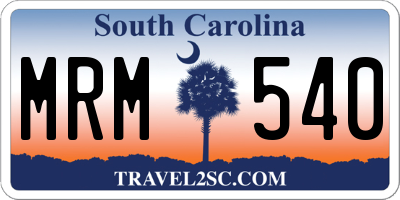 SC license plate MRM540