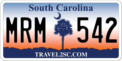 SC license plate MRM542