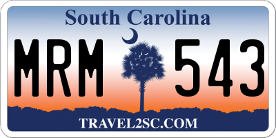 SC license plate MRM543