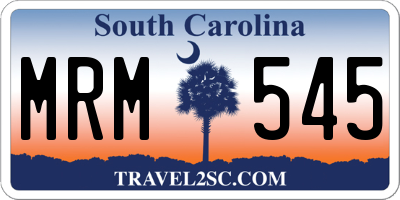 SC license plate MRM545