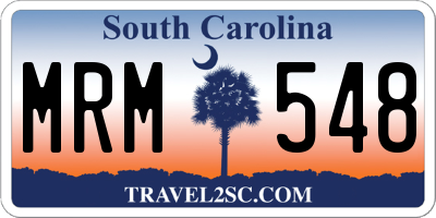 SC license plate MRM548