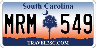 SC license plate MRM549