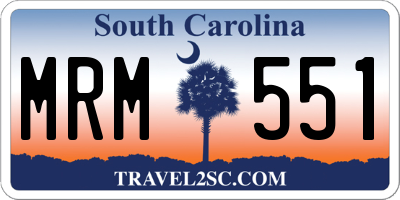SC license plate MRM551