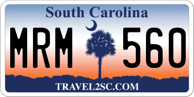 SC license plate MRM560