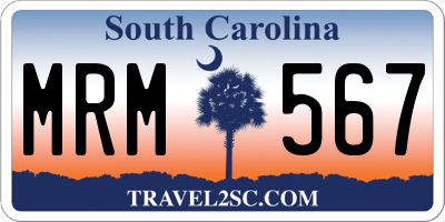 SC license plate MRM567