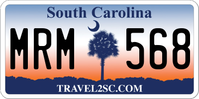 SC license plate MRM568