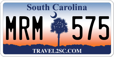 SC license plate MRM575