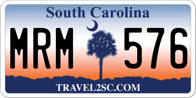 SC license plate MRM576
