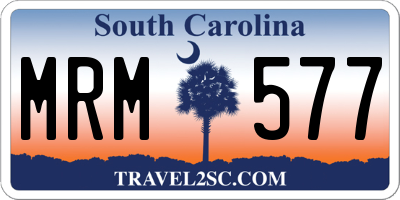 SC license plate MRM577