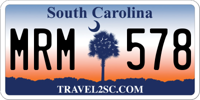 SC license plate MRM578