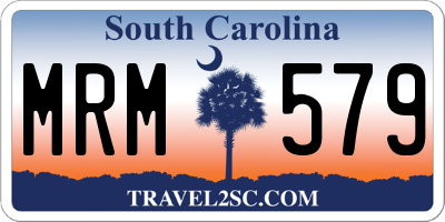 SC license plate MRM579