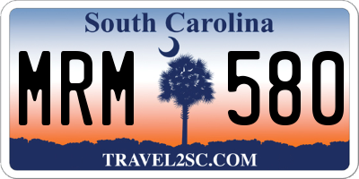 SC license plate MRM580