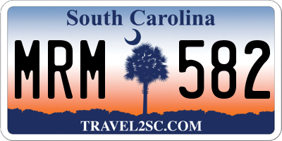 SC license plate MRM582