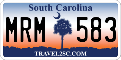SC license plate MRM583