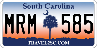 SC license plate MRM585