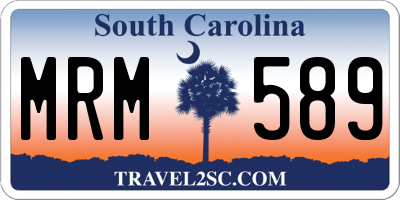 SC license plate MRM589