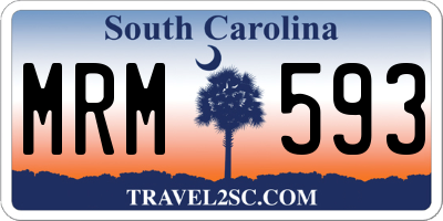 SC license plate MRM593