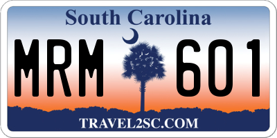 SC license plate MRM601