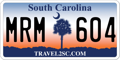 SC license plate MRM604