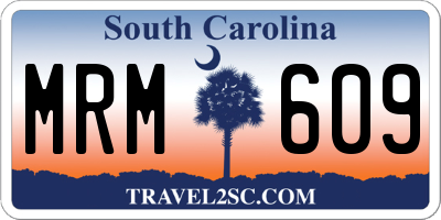 SC license plate MRM609