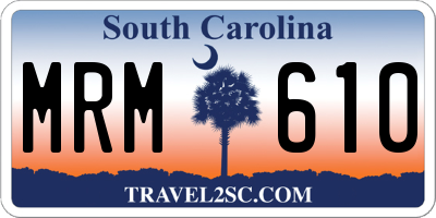 SC license plate MRM610