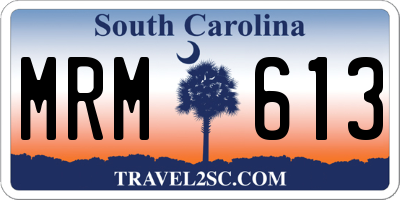 SC license plate MRM613
