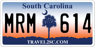 SC license plate MRM614