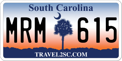 SC license plate MRM615