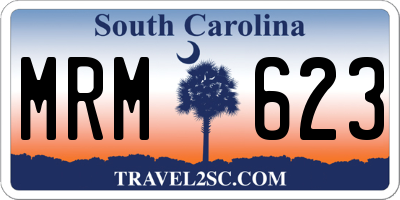 SC license plate MRM623