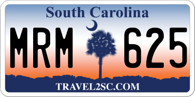 SC license plate MRM625