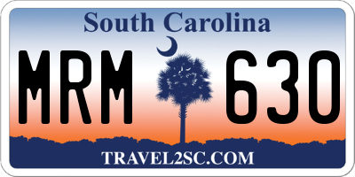 SC license plate MRM630