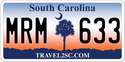 SC license plate MRM633