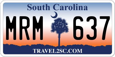 SC license plate MRM637