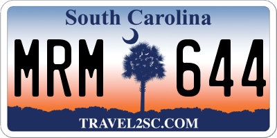 SC license plate MRM644