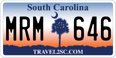 SC license plate MRM646
