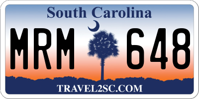 SC license plate MRM648