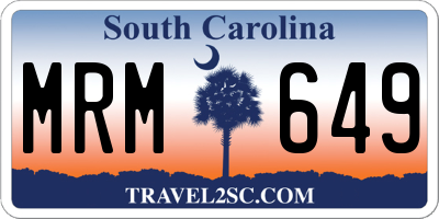 SC license plate MRM649