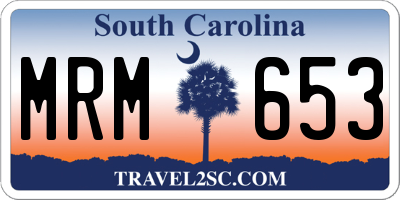 SC license plate MRM653