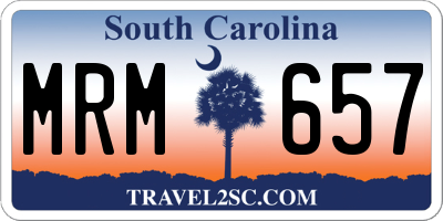 SC license plate MRM657