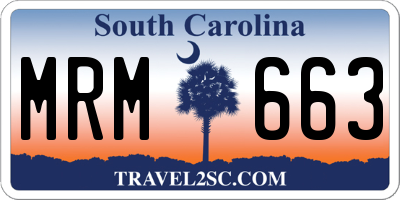 SC license plate MRM663